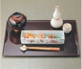 古都懐石盆溜毘沙門天塗尺5