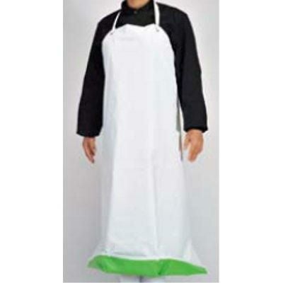 抗菌前掛ガードロン 共紐 M 白/緑