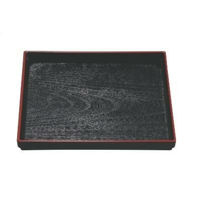 正角木目盆黒天朱尺0 黒天朱