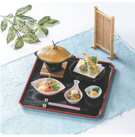 角隅切木目盆黒天朱SL尺0 黒天朱