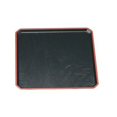 角隅切木目盆黒天朱SL尺2 黒天朱