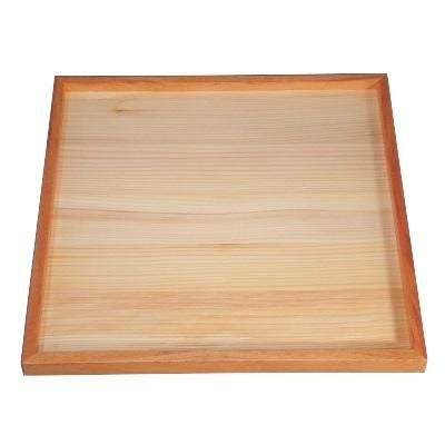 木製角白木盆クリヤー仕上げ尺1