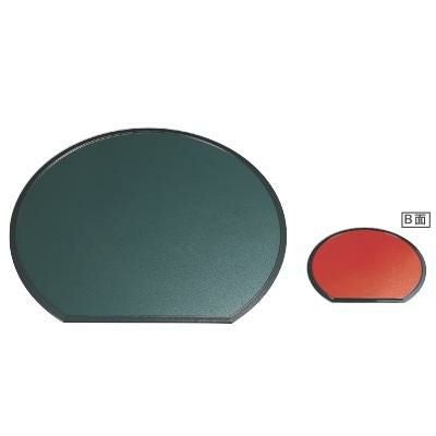 雲流両面半月盆グリーンタタキ/朱布目尺4