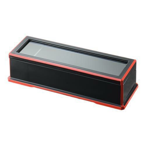 ABS製ニュー箸箱 黒渕朱(楊子入付) 1-514-1