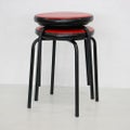 パイプ丸スツール RED 4脚セット