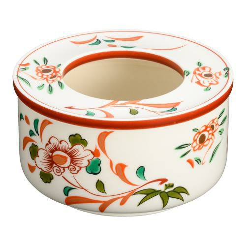 M10-15 赤絵花蓋付灰皿