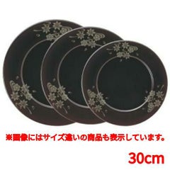 丸プレート溜春秋30cm（浅）