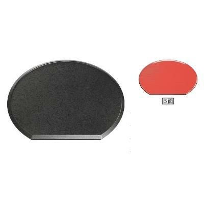 宴半月両面盆黒乾漆クリヤータタキ/朱天黒尺3