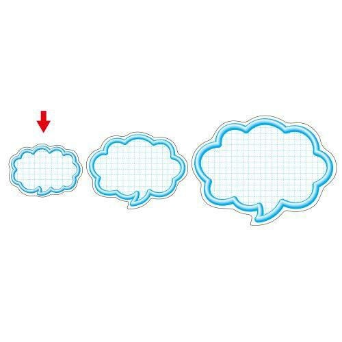 抜型カード 立体枠 吹出し 小 ブルー/50枚×5冊入