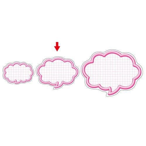 抜型カード 立体枠 吹出し 中 ピンク/50枚×5冊入