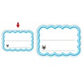 抜型カード 立体枠 雲 中 ブルー ￥/50枚×5冊入