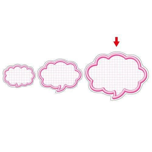 抜型カード 立体枠 吹出し 大 ピンク/50枚×5冊入