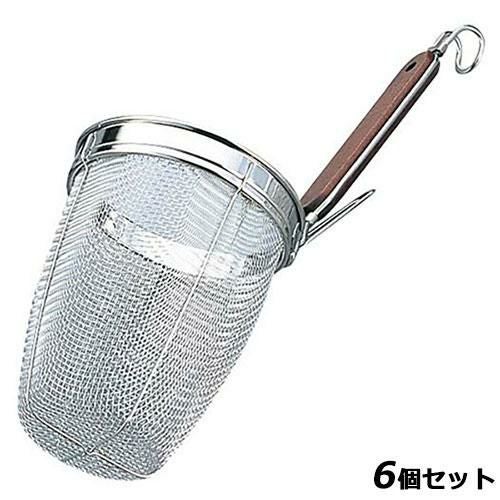 【6セット】18-8 ローズ柄 うどん揚 深型 丸底