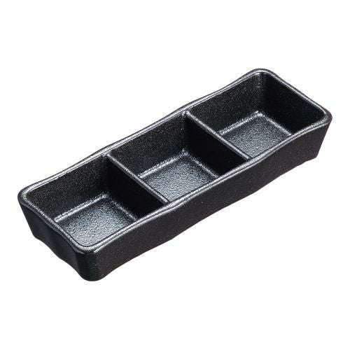 瀬戸黒三品皿 T03-345