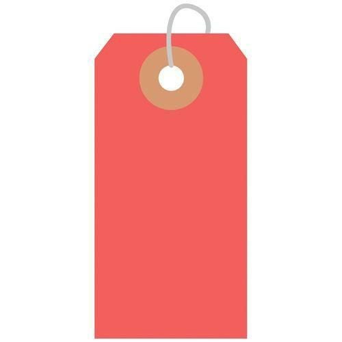 カラー荷札 豆 赤 一穴 2000P/2000枚×1箱