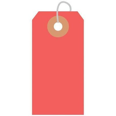 カラー荷札 豆 赤 一穴 2000P/2000枚×1箱