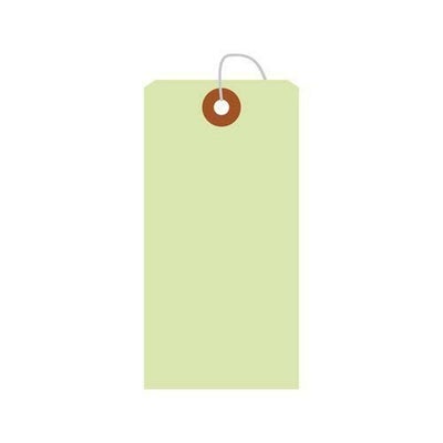 カラー荷札 中 黄緑 一穴 2000P/2000枚×1箱