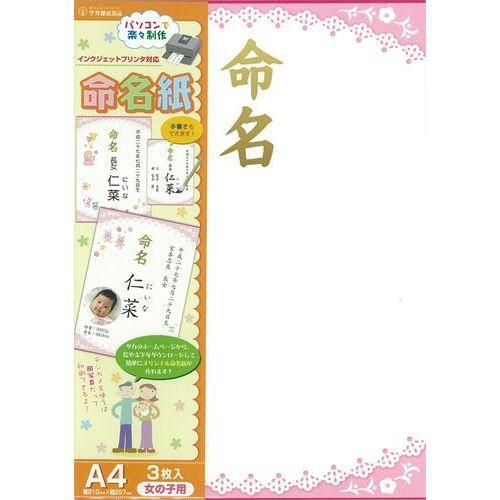 OA命名紙 レース ピンク/3枚×10冊入