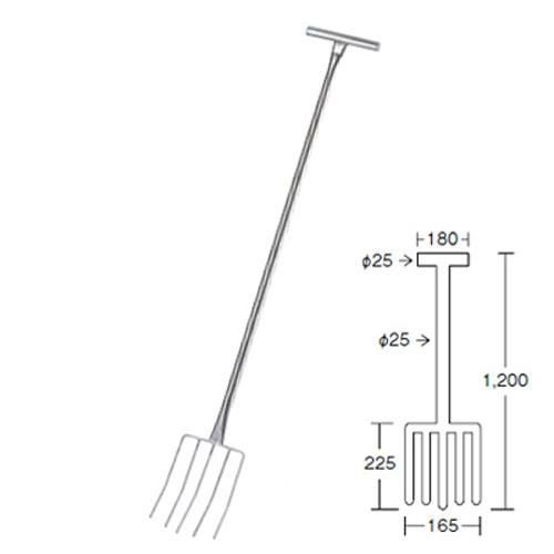 EBM 18-8 共柄 給食用 熊手フォーク(5本爪)