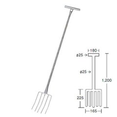 EBM 18-8 共柄 給食用 熊手フォーク(5本爪)