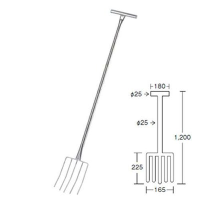 EBM 18-8 共柄 給食用 熊手フォーク(5本爪)
