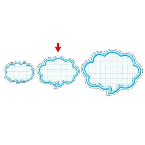 抜型カード 立体枠 吹出し 中 ブルー/50枚×5冊入