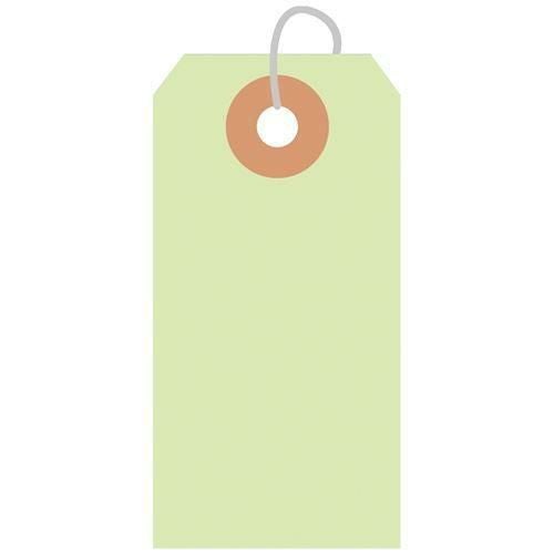 カラー荷札 豆 黄緑 一穴 2000P/2000枚×1箱