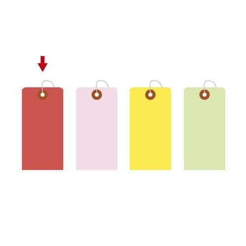 カラー荷札 中 赤 一穴 2000P/2000枚×1箱