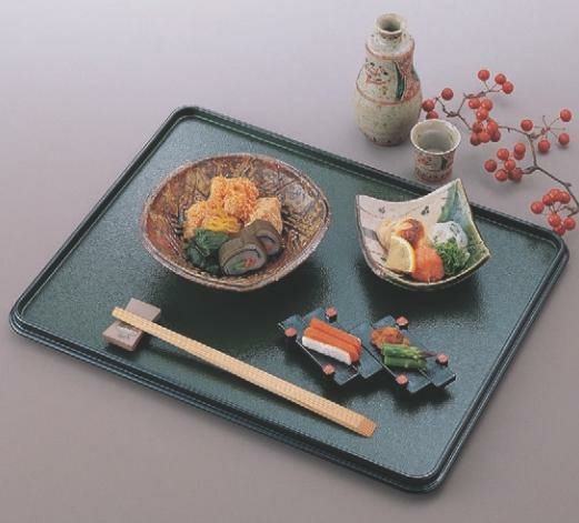 長手盆 長手両面盆グリーン石目/金梨地尺3寸 A面NS加工