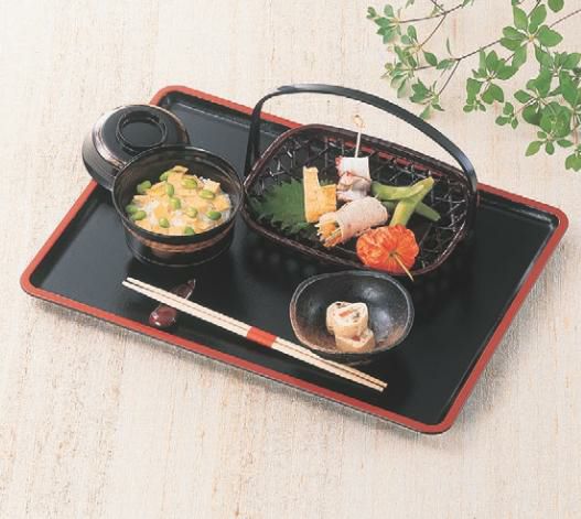 長手盆 平安長手盆黒布目天朱尺5寸