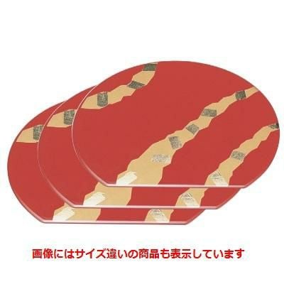 御膳 半月敷膳朱流水金箔/黒塗尺3寸