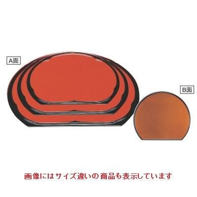 半月盆  半月梅型両面盆朱渕黒/梨地尺1寸  幅335 奥行292 高さ15