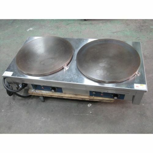 業務用/新品】電気クレープ焼器 2連 CM-410HW 幅900×奥行450×高さ180mm