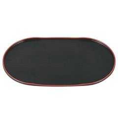 お盆 尺0寸小判千筋盆黒天朱