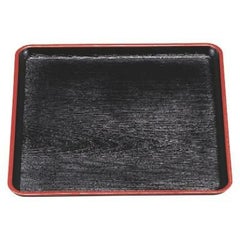 お盆 8寸角しるこ盆黒天朱