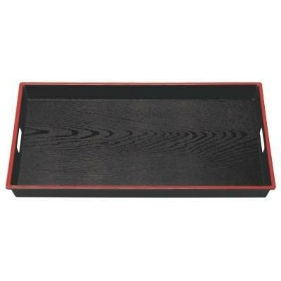 お盆 2尺ABS木目脇取盆黒天朱 NS加工