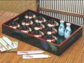 お盆 (大)料理運び盆黒木目天朱