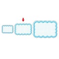 抜型カード 立体枠 雲 中 ブルー/50枚×5冊入