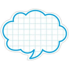 抜型カード 吹出し 中 ブルー/50枚×5冊入