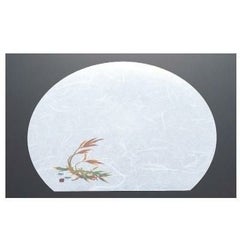 ランチョンマット 尺3寸半月樹脂マット笹