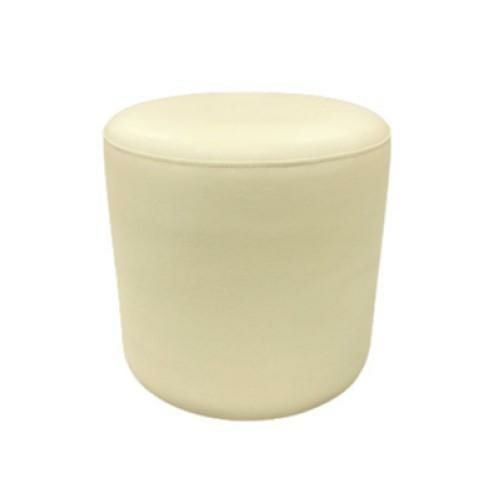 ボックスソファ 丸スツール レザー アイボリー 【テンポスオリジナル】 幅380×奥行380×高さ380 座面高さ：380(mm) 1年保証/