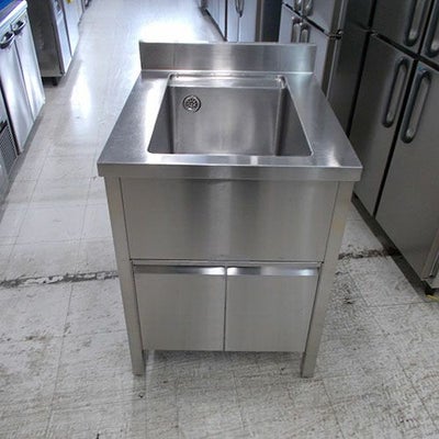 TXA-1S-45 【タニコー】18-0 一槽シンク(バックガード付)【業務用/新品 