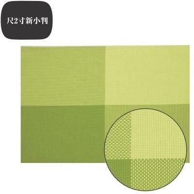 ランチョンマット COL.9緑チェックエコマット尺2寸新小判