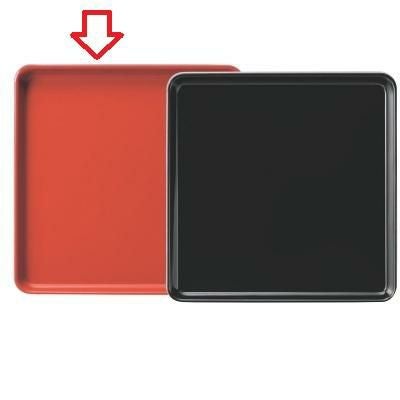 トレー  (F-10)36cm角盆赤   F-10 幅362 奥行362 高さ29