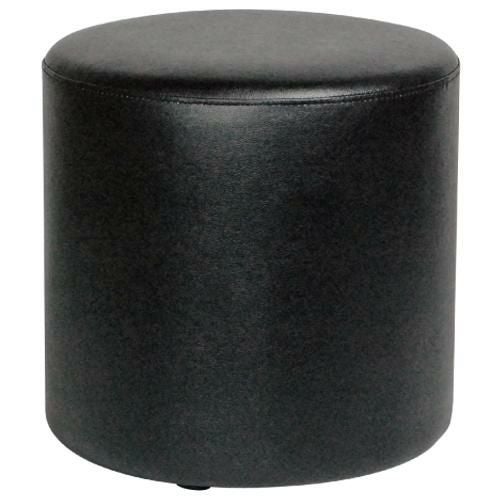 ボックスソファ 丸スツール ブラックレザー 【テンポスオリジナル】 幅380×奥行380×高さ380 座面高さ：380(mm) 1年保証/