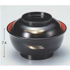 丼碗 美里丼黒研ぎ出し内朱