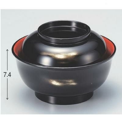 丼碗 美里丼黒研ぎ出し内朱