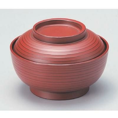 丼碗 5寸乱引三日月丼漆調銀朱塗