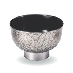 汁椀 羽反木目汁椀銀彫