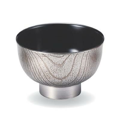 汁椀 羽反木目汁椀銀彫